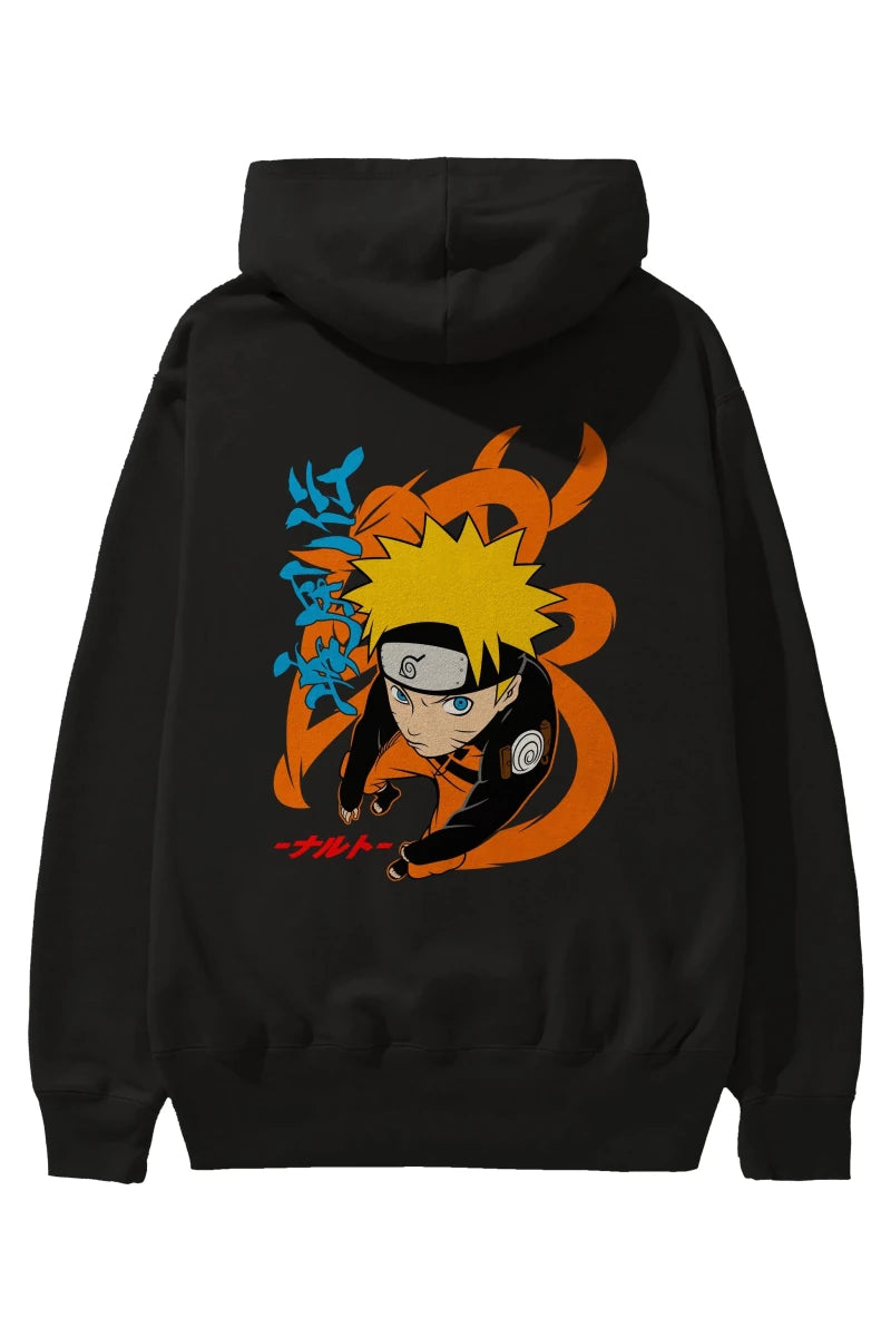 naruto uzumaki 1 Anime Arka Baskılı Hoodie Oversize Kapüşonlu Sweatshirt Erkek Kadın Unisex - Cilexi