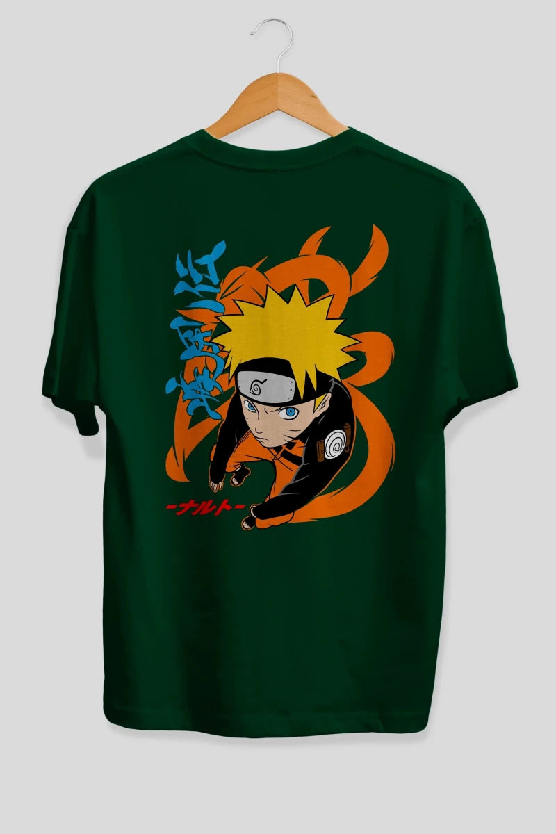 naruto uzumaki 1 Anime Arka Baskılı Oversize t-shirt Erkek Kadın Unisex - Cilexi
