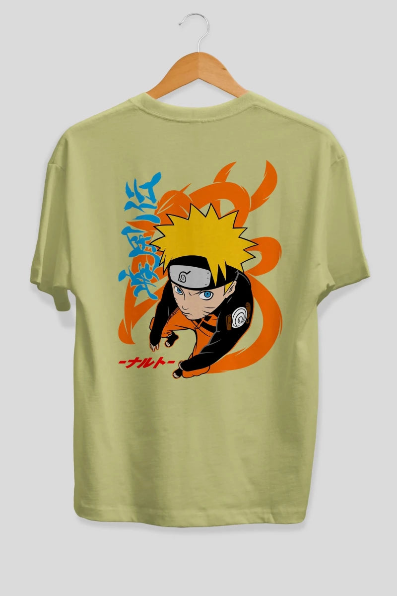 naruto uzumaki 1 Anime Arka Baskılı Oversize t-shirt Erkek Kadın Unisex - Cilexi