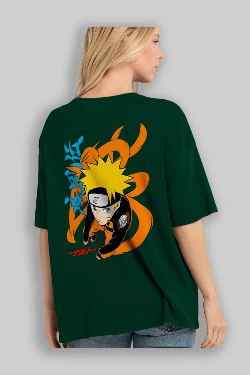 naruto uzumaki 1 Anime Arka Baskılı Oversize t-shirt Erkek Kadın Unisex - Cilexi