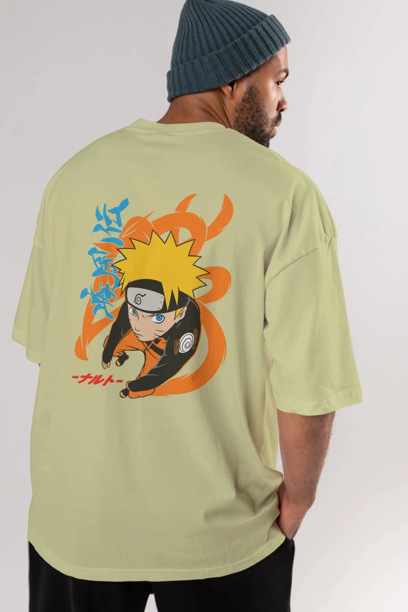 naruto uzumaki 1 Anime Arka Baskılı Oversize t-shirt Erkek Kadın Unisex - Cilexi