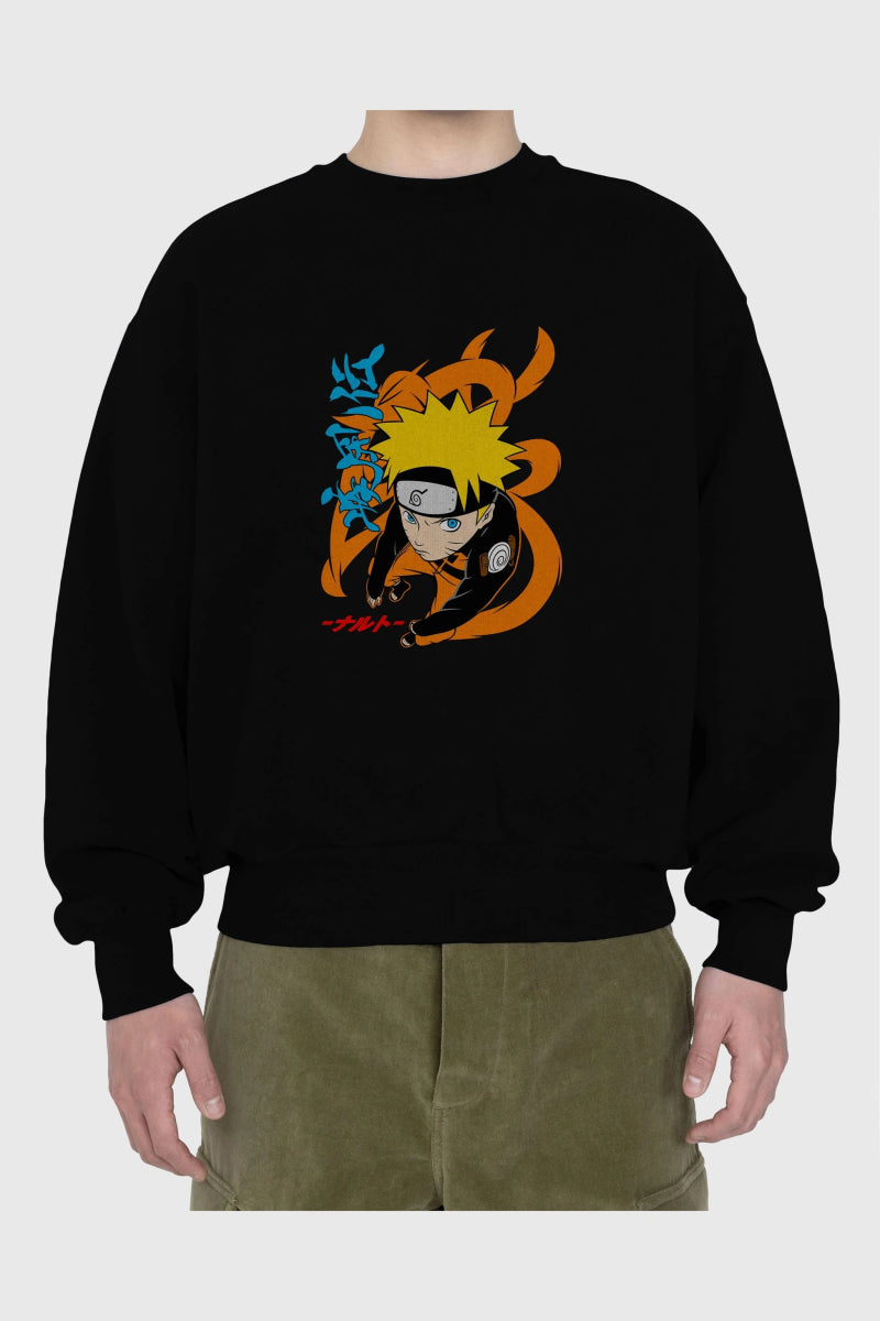 naruto uzumaki 1 Anime Ön Baskılı Oversize Sweatshirt Erkek Kadın Unisex - Cilexi