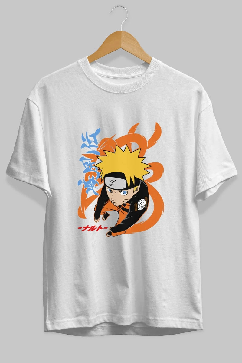 naruto uzumaki 1 Anime Ön Baskılı Oversize t-shirt %100 pamuk Erkek Kadın Unisex - Cilexi