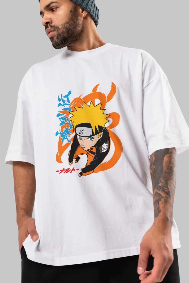 naruto uzumaki 1 Anime Ön Baskılı Oversize t-shirt %100 pamuk Erkek Kadın Unisex - Cilexi