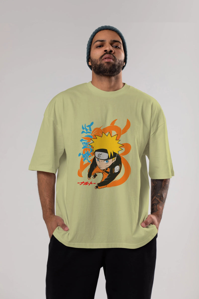 naruto uzumaki 1 Anime Ön Baskılı Oversize t-shirt %100 pamuk Erkek Kadın Unisex - Cilexi