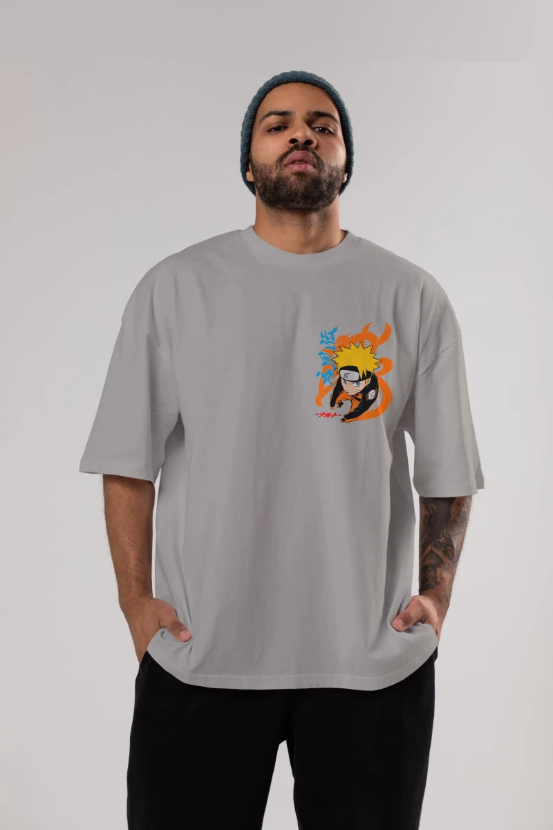 naruto uzumaki 1 Ön Sol Baskılı Oversize t-shirt Erkek Kadın Unisex %100 Pamuk Bisiklet Yaka tişort - Cilexi
