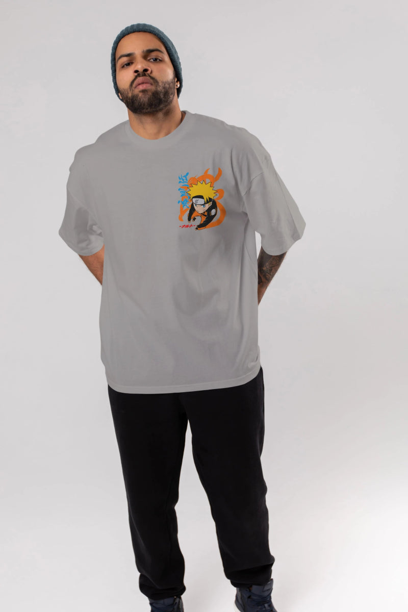 naruto uzumaki 1 Ön Sol Baskılı Oversize t-shirt Erkek Kadın Unisex %100 Pamuk Bisiklet Yaka tişort - Cilexi