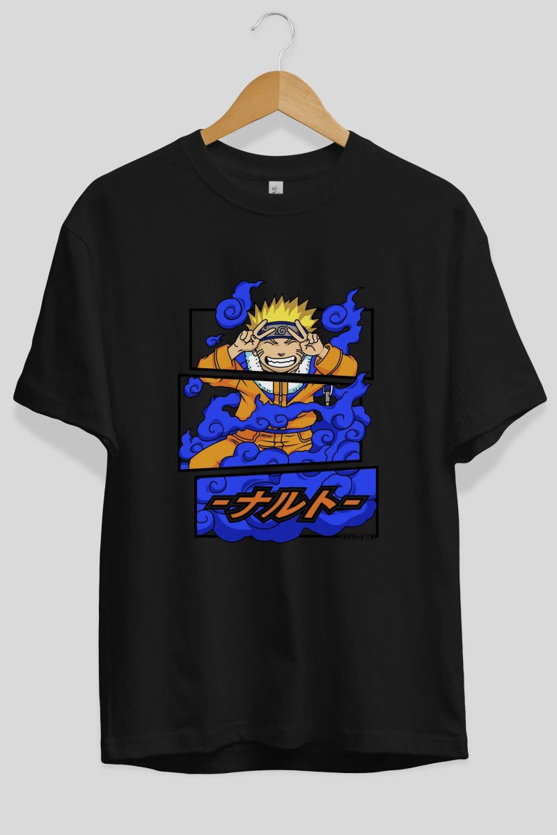 naruto uzumaki Anime Ön Baskılı Oversize t-shirt %100 pamuk Erkek Kadın Unisex - Cilexi
