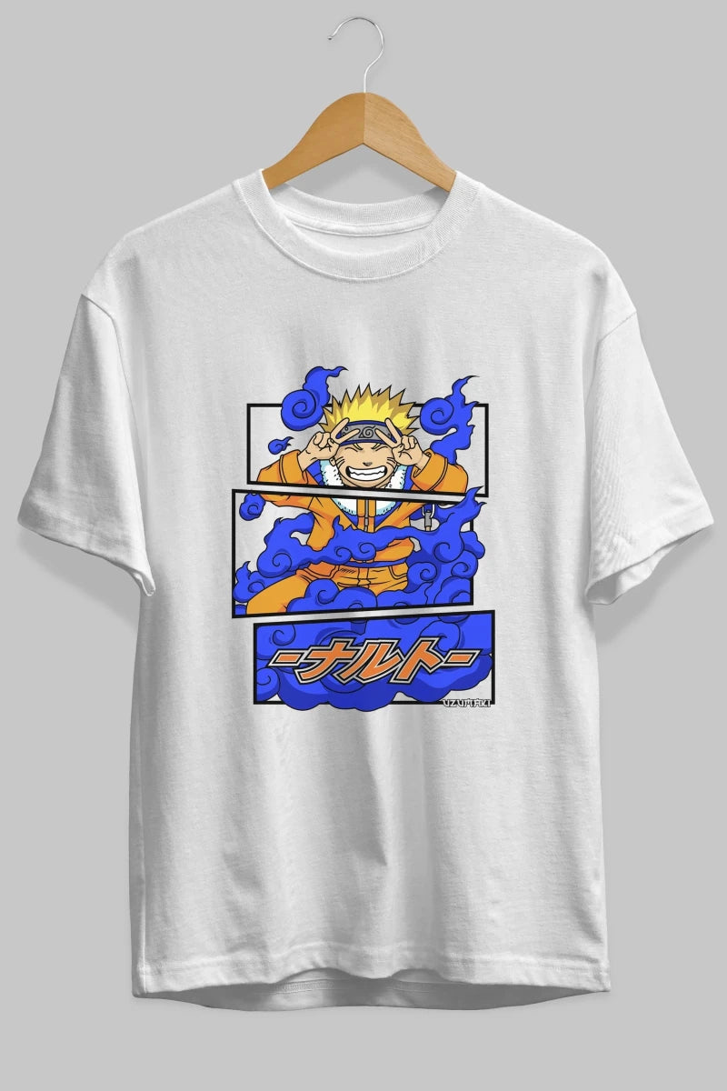 naruto uzumaki Anime Ön Baskılı Oversize t-shirt %100 pamuk Erkek Kadın Unisex - Cilexi