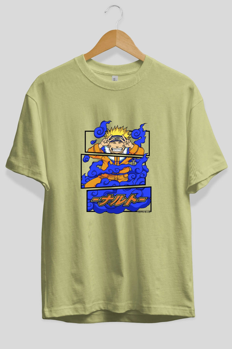 naruto uzumaki Anime Ön Baskılı Oversize t-shirt %100 pamuk Erkek Kadın Unisex - Cilexi