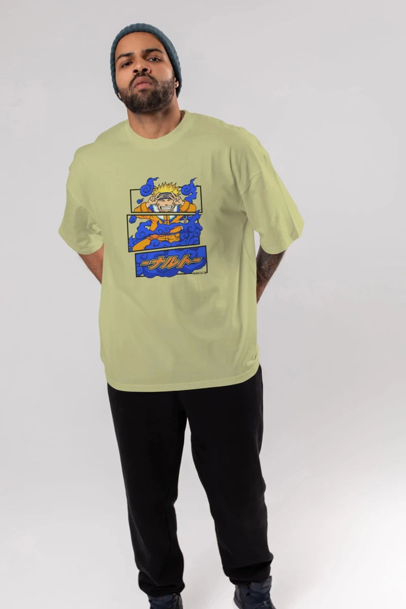 naruto uzumaki Anime Ön Baskılı Oversize t-shirt %100 pamuk Erkek Kadın Unisex - Cilexi