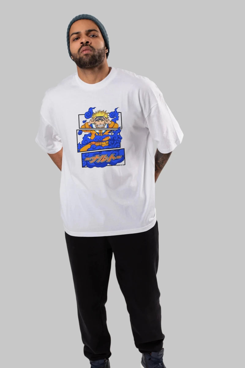 naruto uzumaki Anime Ön Baskılı Oversize t-shirt %100 pamuk Erkek Kadın Unisex - Cilexi