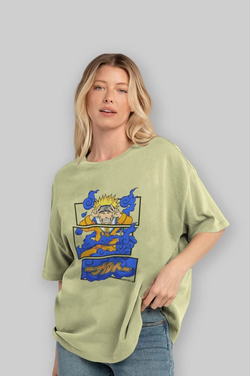 naruto uzumaki Anime Ön Baskılı Oversize t-shirt %100 pamuk Erkek Kadın Unisex - Cilexi
