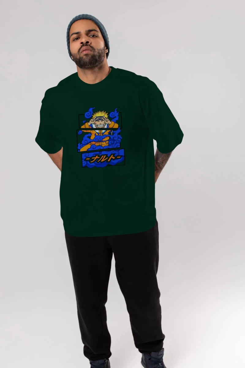naruto uzumaki Anime Ön Baskılı Oversize t-shirt %100 pamuk Erkek Kadın Unisex - Cilexi