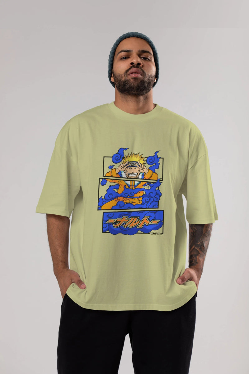 naruto uzumaki Anime Ön Baskılı Oversize t-shirt %100 pamuk Erkek Kadın Unisex - Cilexi