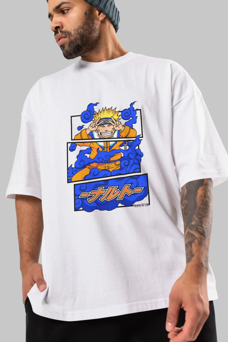 naruto uzumaki Anime Ön Baskılı Oversize t-shirt %100 pamuk Erkek Kadın Unisex - Cilexi