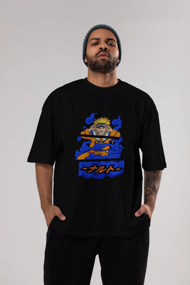 naruto uzumaki Anime Ön Baskılı Oversize t-shirt %100 pamuk Erkek Kadın Unisex - Cilexi