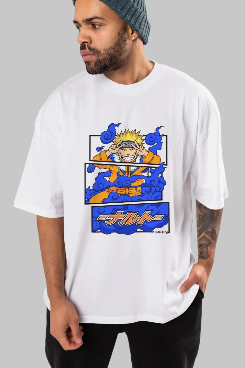 naruto uzumaki Anime Ön Baskılı Oversize t-shirt %100 pamuk Erkek Kadın Unisex - Cilexi