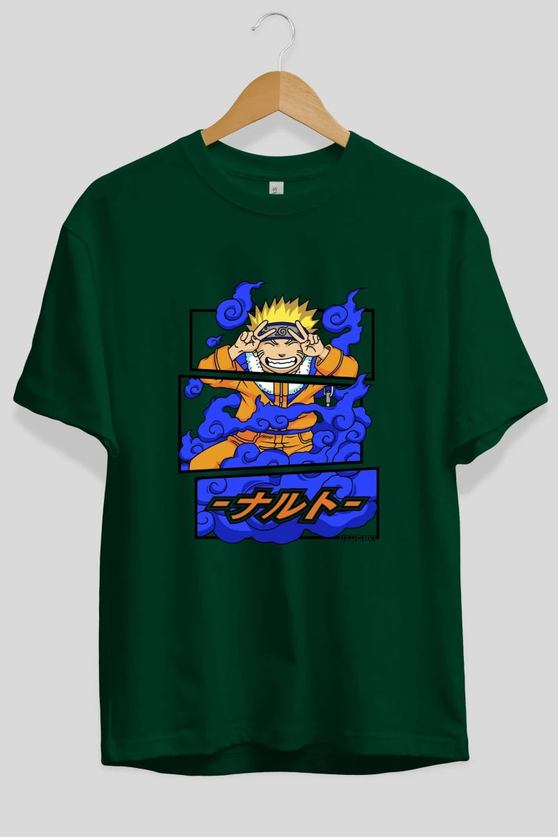 naruto uzumaki Anime Ön Baskılı Oversize t-shirt %100 pamuk Erkek Kadın Unisex - Cilexi