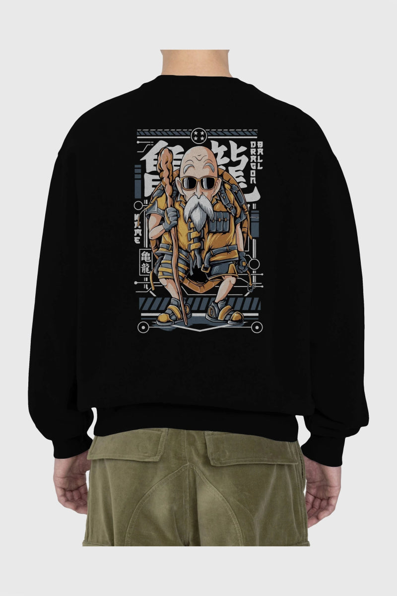 roshi new Anime Arka Baskılı Oversize Sweatshirt Erkek Kadın Unisex - Cilexi