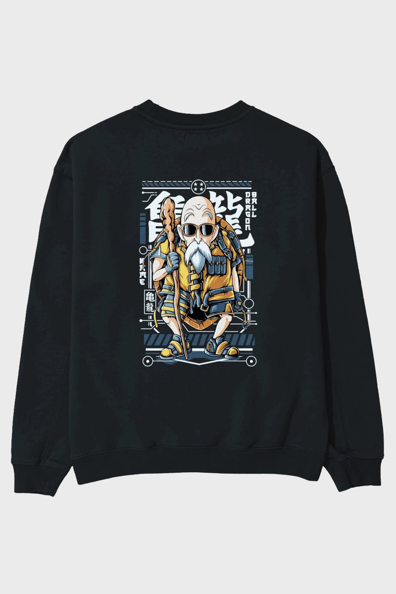 roshi new Anime Arka Baskılı Oversize Sweatshirt Erkek Kadın Unisex - Cilexi