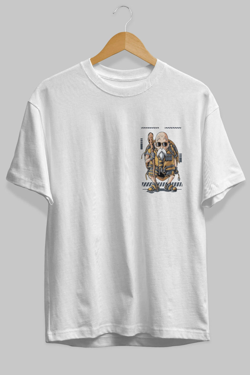 roshi new Ön Sol Baskılı Oversize t-shirt Erkek Kadın Unisex %100 Pamuk Bisiklet Yaka tişort - Cilexi