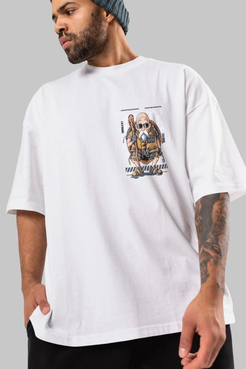 roshi new Ön Sol Baskılı Oversize t-shirt Erkek Kadın Unisex %100 Pamuk Bisiklet Yaka tişort - Cilexi