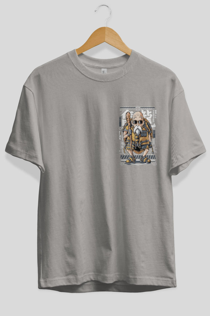 roshi new Ön Sol Baskılı Oversize t-shirt Erkek Kadın Unisex %100 Pamuk Bisiklet Yaka tişort - Cilexi