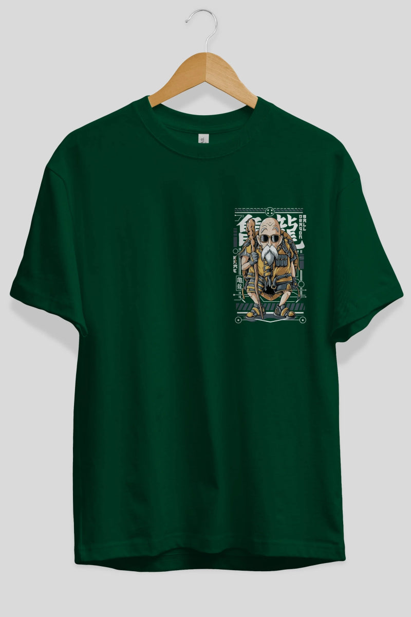 roshi new Ön Sol Baskılı Oversize t-shirt Erkek Kadın Unisex %100 Pamuk Bisiklet Yaka tişort - Cilexi