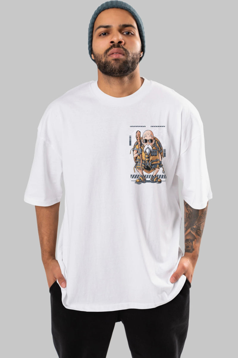 roshi new Ön Sol Baskılı Oversize t-shirt Erkek Kadın Unisex %100 Pamuk Bisiklet Yaka tişort - Cilexi