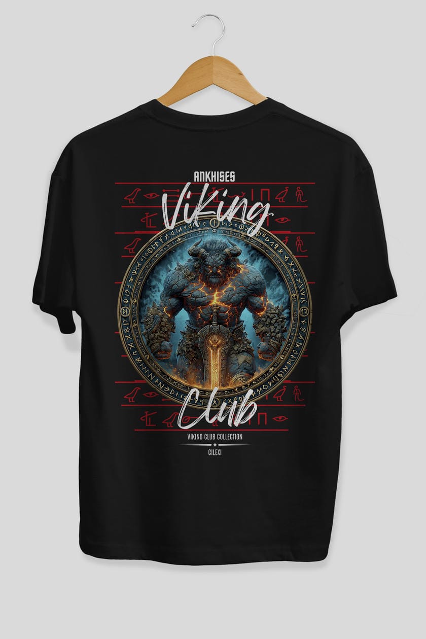 Surtr Arka Baskılı Oversize t-shirt Erkek Kadın %100 Pamuk Bisiklet Yaka tişort