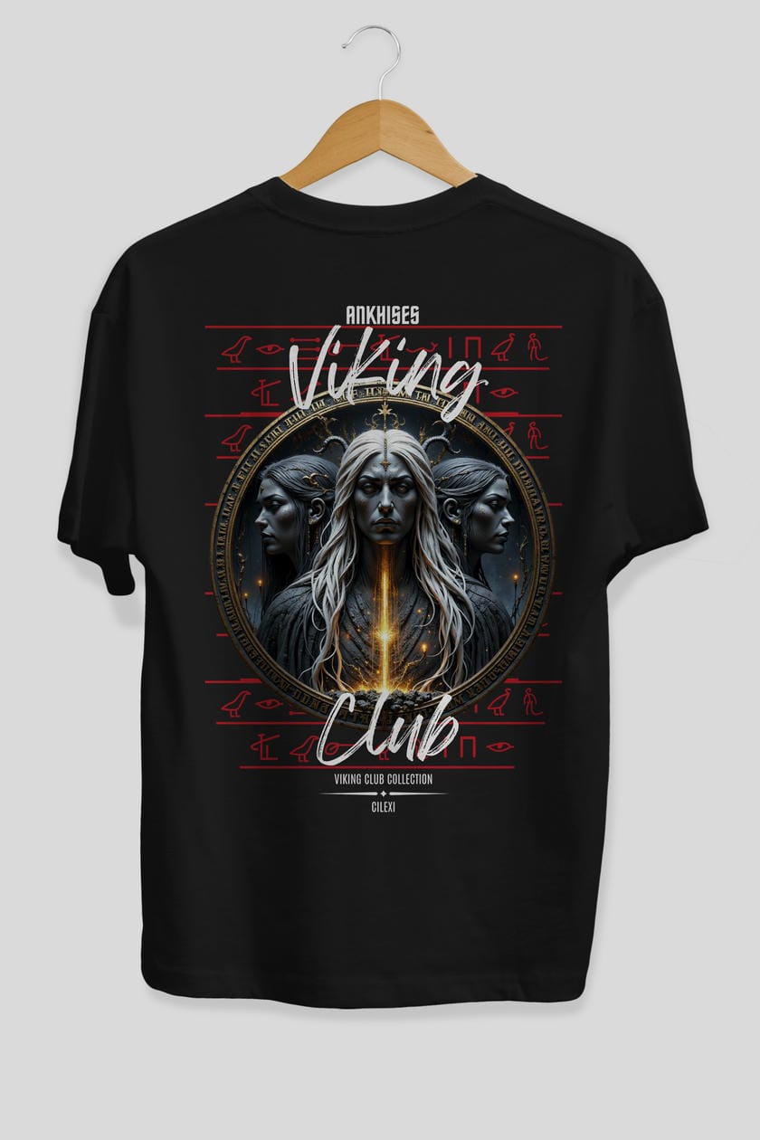 Viking Mitolojisi Serisi 24 Arka Baskılı Oversize t-shirt Erkek Kadın %100 Pamuk Bisiklet Yaka tişort