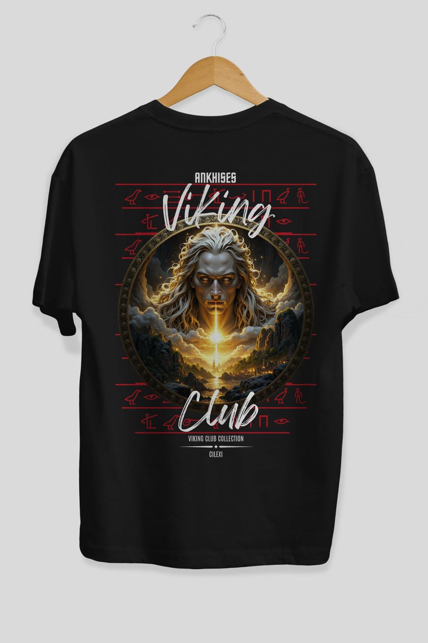 Viking Mitolojisi Serisi 15 Arka Baskılı Oversize t-shirt Erkek Kadın %100 Pamuk Bisiklet Yaka tişort