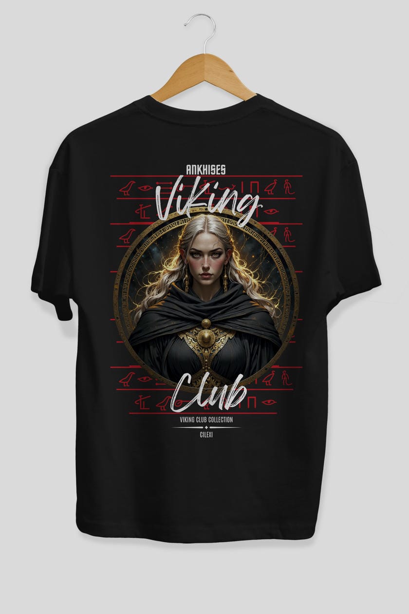 Viking Mitolojisi Serisi 4 Arka Baskılı Oversize t-shirt Erkek Kadın %100 Pamuk Bisiklet Yaka tişort