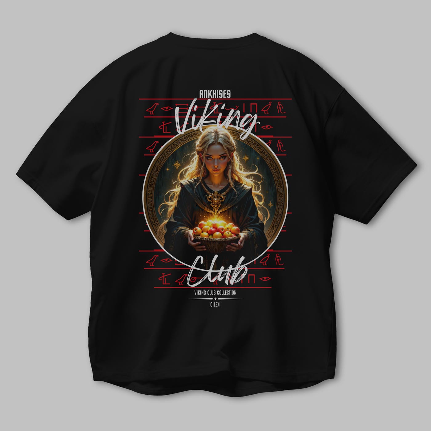 Viking Mitolojisi Serisi 16 Arka Baskılı Oversize t-shirt Erkek Kadın %100 Pamuk Bisiklet Yaka tişort
