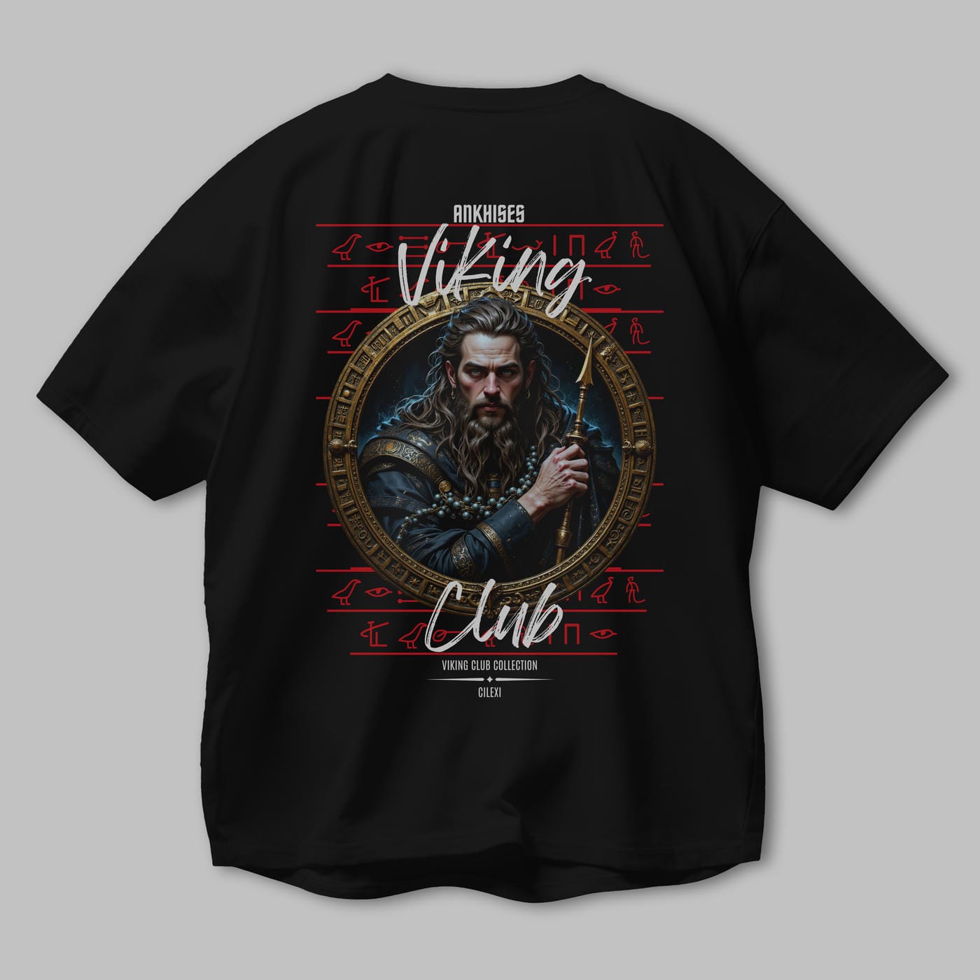 Viking Mitolojisi Serisi 12 Arka Baskılı Oversize t-shirt Erkek Kadın %100 Pamuk Bisiklet Yaka tişort
