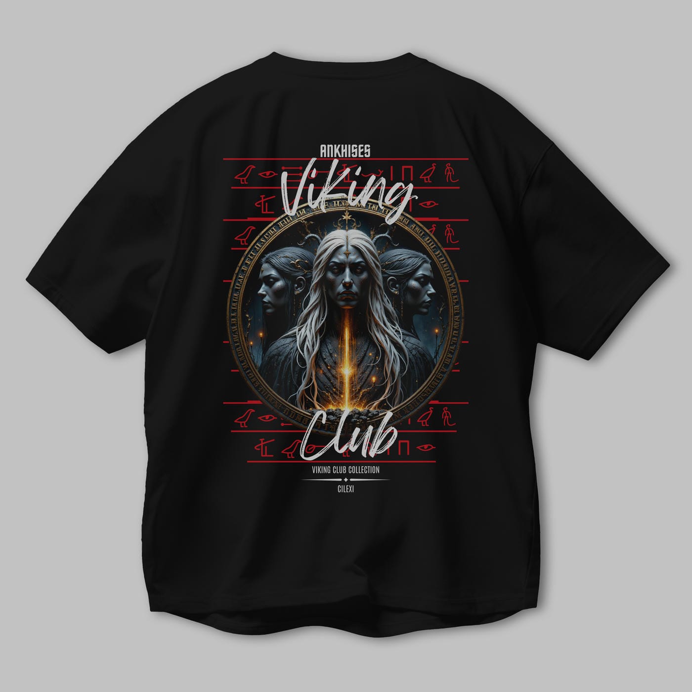 Viking Mitolojisi Serisi 24 Arka Baskılı Oversize t-shirt Erkek Kadın %100 Pamuk Bisiklet Yaka tişort
