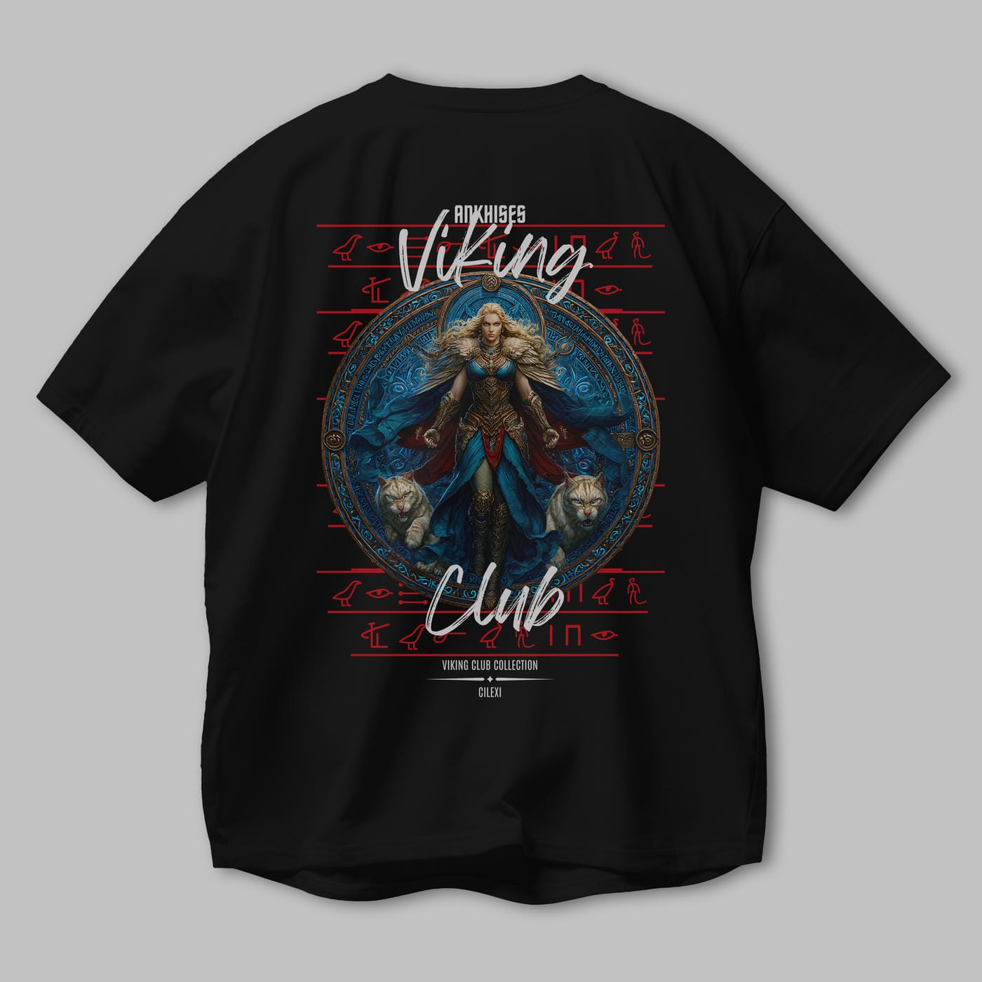 Freyja Baskılı Oversize t-shirt Erkek Kadın %100 Pamuk Bisiklet Yaka tişort