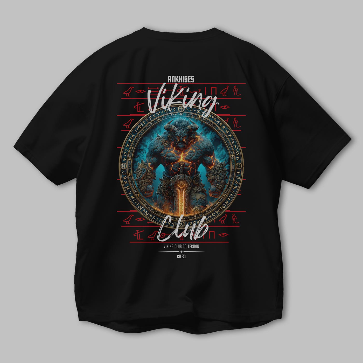 Surtr Arka Baskılı Oversize t-shirt Erkek Kadın %100 Pamuk Bisiklet Yaka tişort