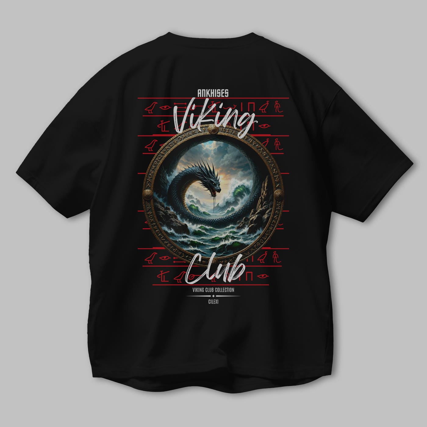 Viking Mitolojisi Serisi 26 Arka Baskılı Oversize t-shirt Erkek Kadın %100 Pamuk Bisiklet Yaka tişort
