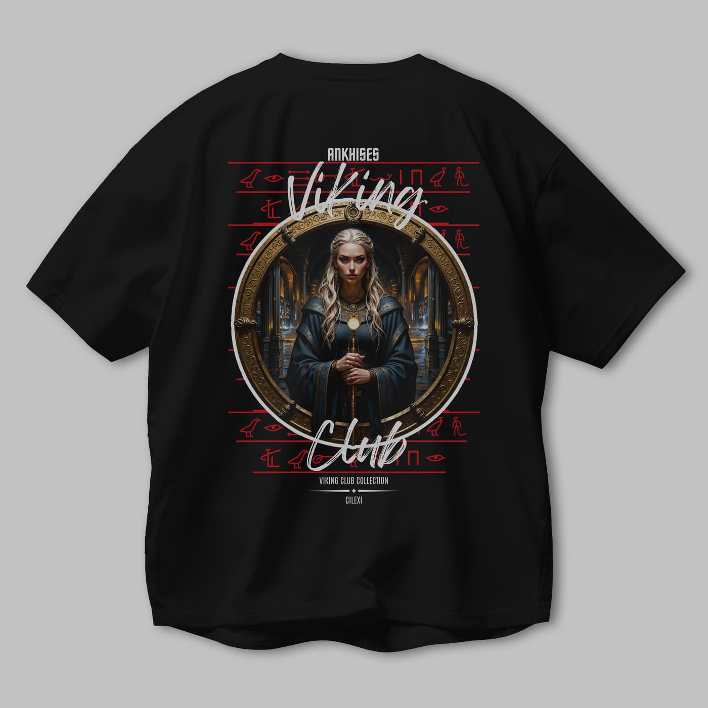 Viking Mitolojisi Serisi 5 Arka Baskılı Oversize t-shirt Erkek Kadın %100 Pamuk Bisiklet Yaka tişort