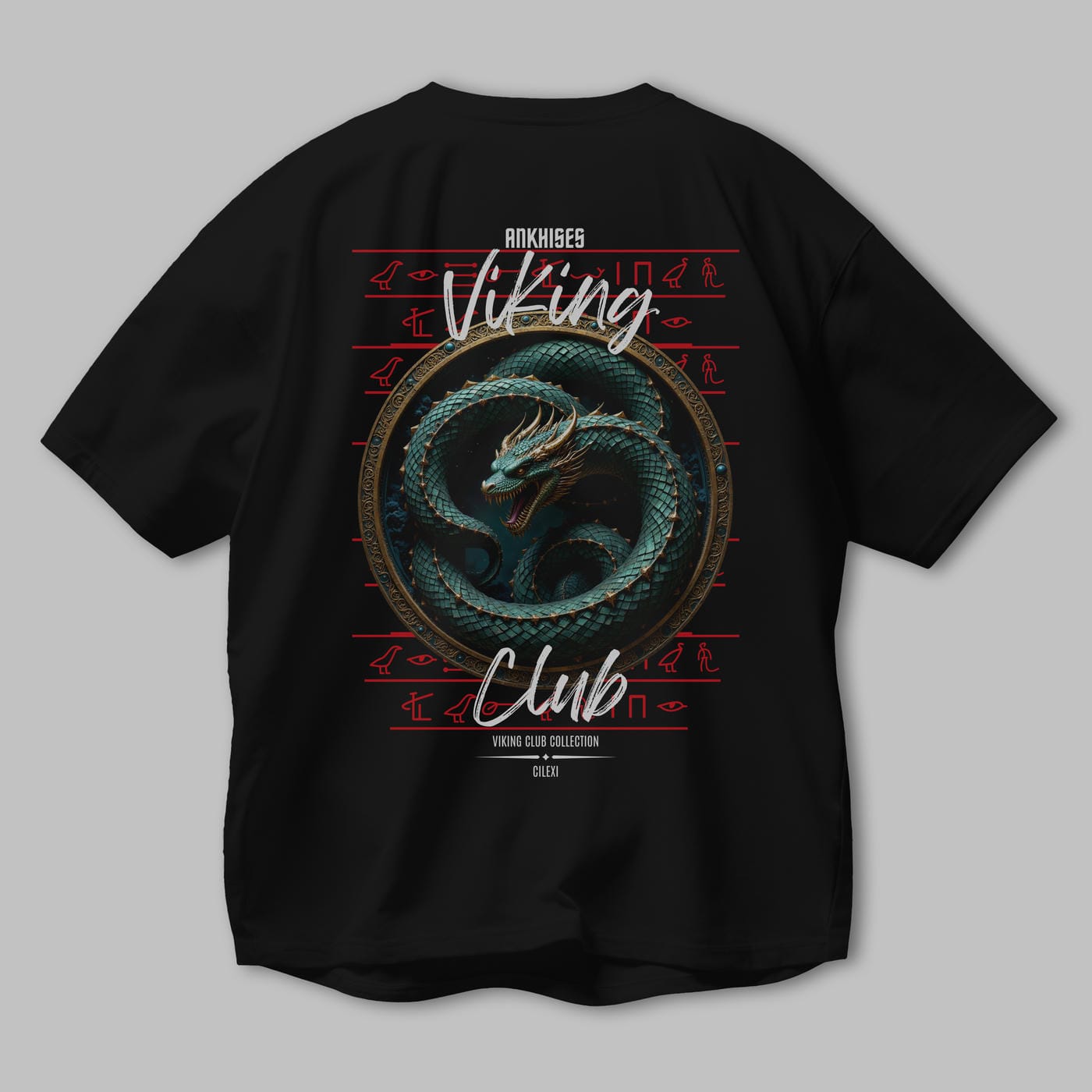 Viking Mitolojisi Serisi 25 Arka Baskılı Oversize t-shirt Erkek Kadın %100 Pamuk Bisiklet Yaka tişort