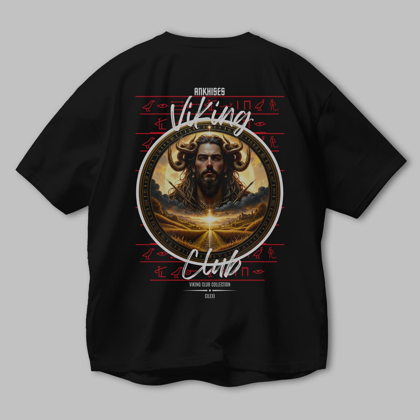 Viking Mitolojisi Serisi 3 Arka Baskılı Oversize t-shirt Erkek Kadın %100 Pamuk Bisiklet Yaka tişort
