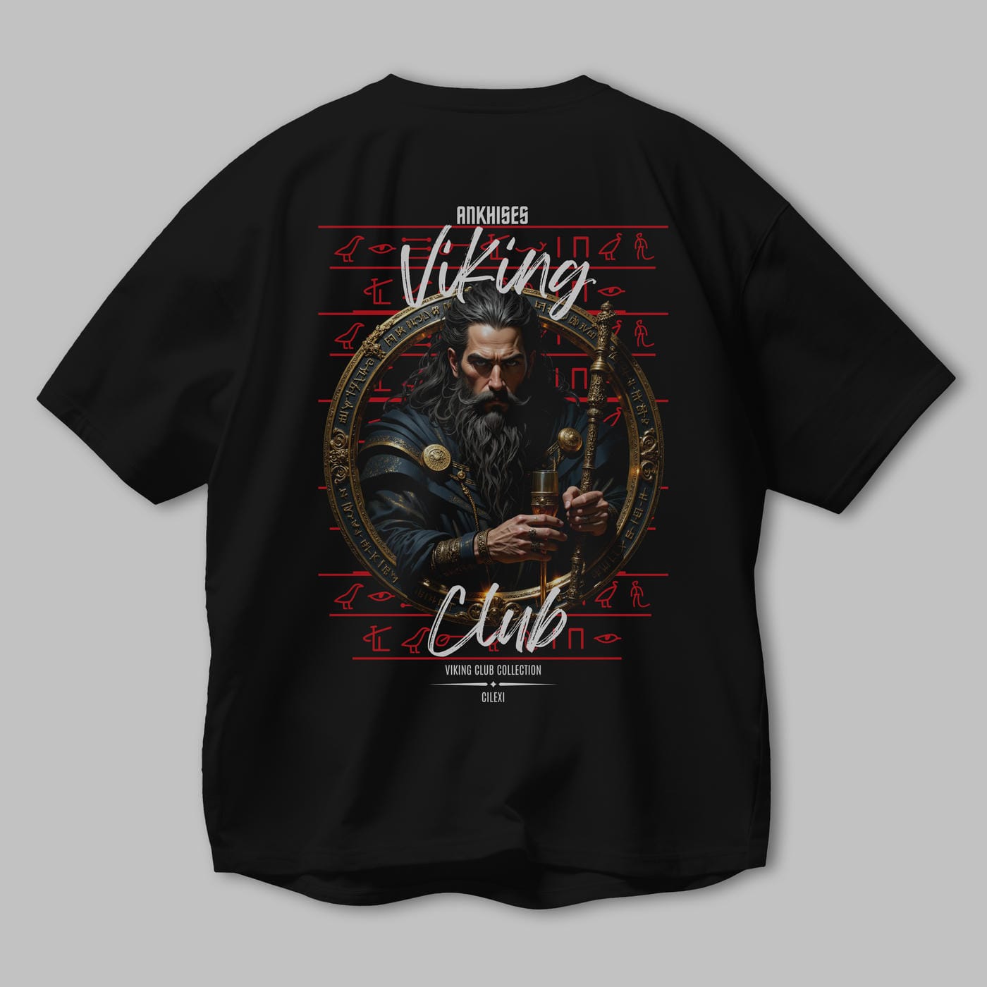 Viking Mitolojisi Serisi 20 Arka Baskılı Oversize t-shirt Erkek Kadın %100 Pamuk Bisiklet Yaka tişort