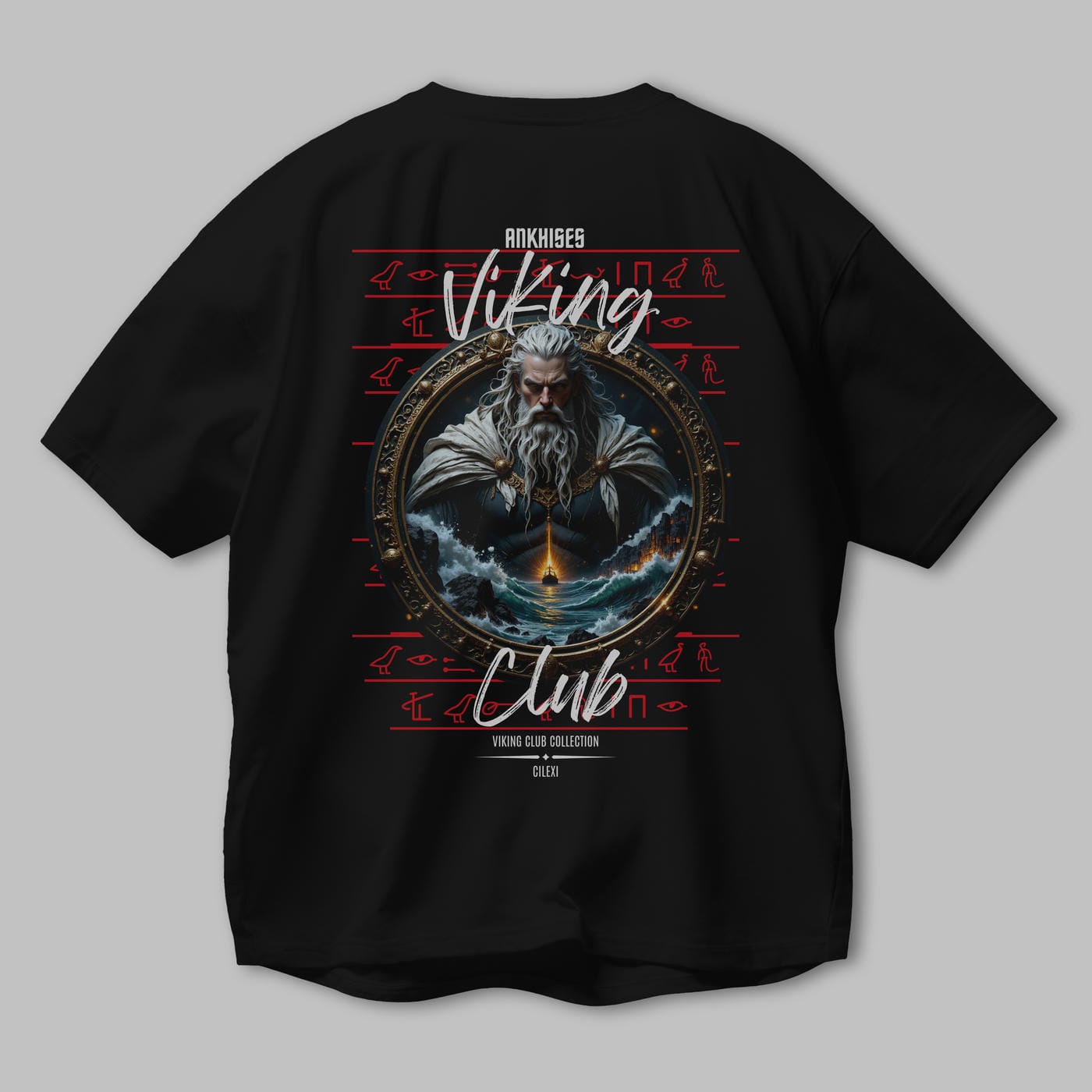 Viking Mitolojisi Serisi 13 Arka Baskılı Oversize t-shirt Erkek Kadın %100 Pamuk Bisiklet Yaka tişort