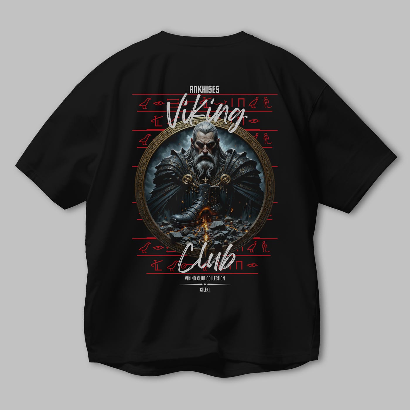 Viking Mitolojisi Serisi 22 Arka Baskılı Oversize t-shirt Erkek Kadın %100 Pamuk Bisiklet Yaka tişort