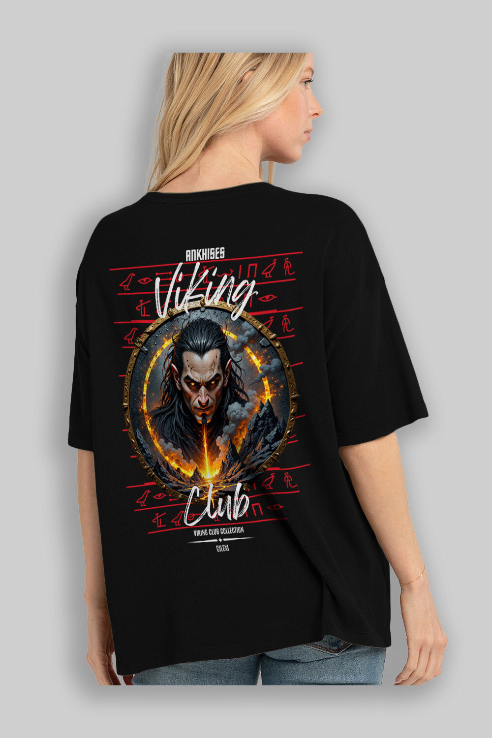 Loke 2 Arka Baskılı Oversize t-shirt Erkek Kadın %100 Pamuk Bisiklet Yaka tişort