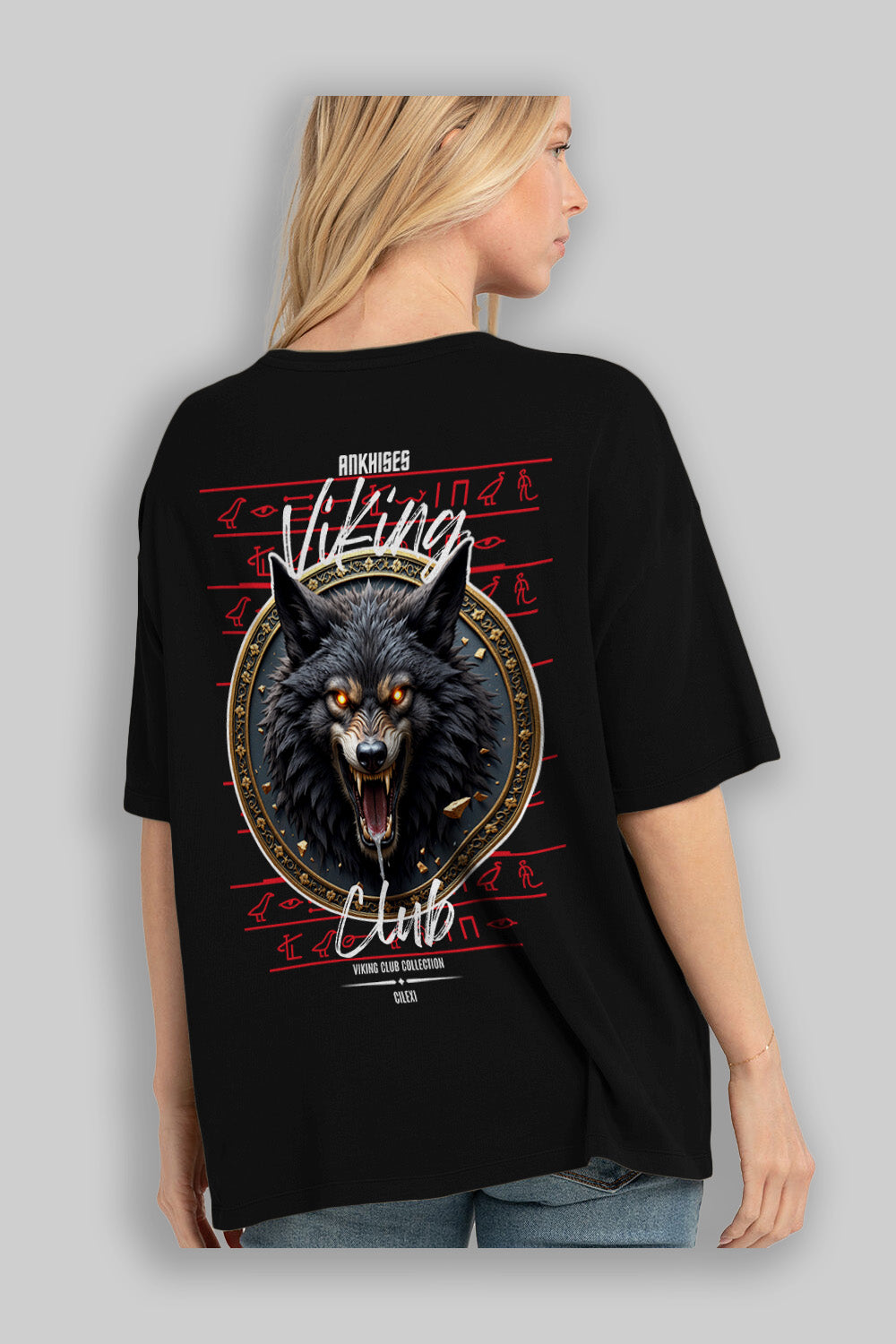Viking Mitolojisi Serisi 27 Arka Baskılı Oversize t-shirt Erkek Kadın %100 Pamuk Bisiklet Yaka tişort