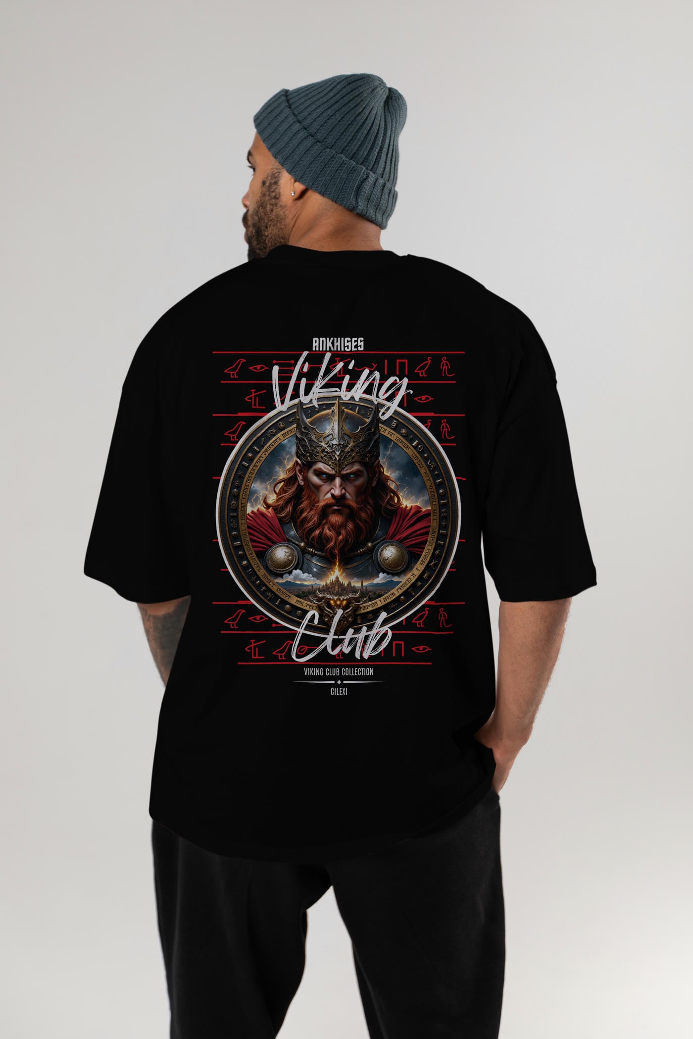 Thor 2 Arka Baskılı Oversize t-shirt Erkek Kadın %100 Pamuk Bisiklet Yaka tişort
