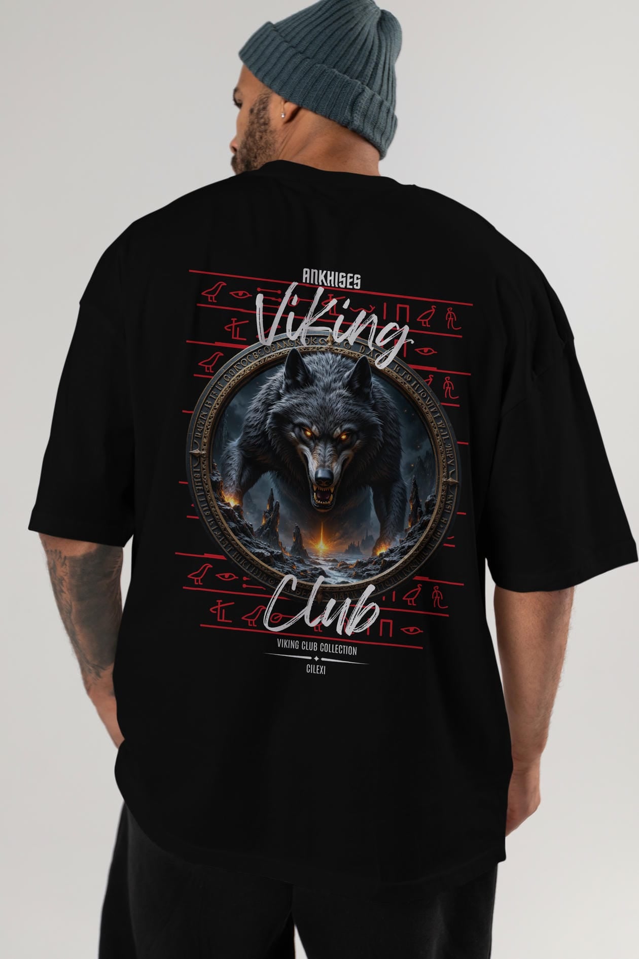 Viking Mitolojisi Serisi 28 Arka Baskılı Oversize t-shirt Erkek Kadın %100 Pamuk Bisiklet Yaka tişort